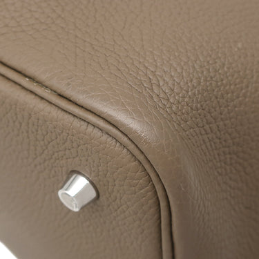 エルメス HERMES ピコタンロックMM エトゥープ トリヨンクレマンス ハンドバッグ シルバー金具 グレージュ