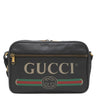 グッチ GUCCI ヴィンテージロゴ メッセンジャーバッグ 523589 ブラック レザー ショルダーバッグ マットゴールド金具 黒 レトロスタイル ロゴプリント