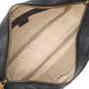 グッチ GUCCI ヴィンテージロゴ メッセンジャーバッグ 523589 ブラック レザー ショルダーバッグ マットゴールド金具 黒 レトロスタイル ロゴプリント