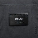 フェンディ FENDI ズッカ エンボス 7VA491 ブラック レザー クラッチバッグ シルバー金具 黒 型押し ポーチ セカンドバッグ