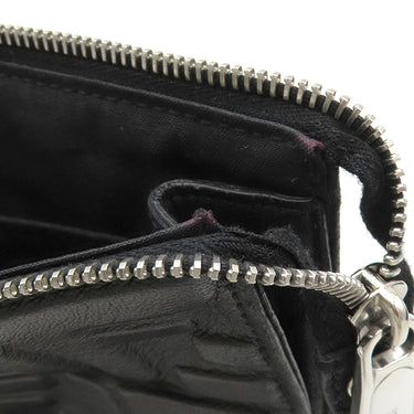 フェンディ FENDI ズッカ エンボス 7VA491 ブラック レザー クラッチバッグ シルバー金具 黒 型押し ポーチ セカンドバッグ