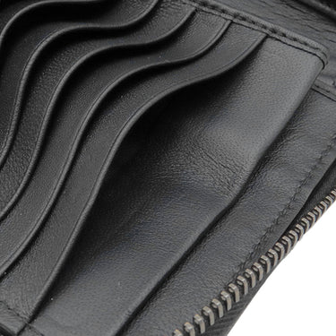 ボッテガヴェネタ BOTTEGA VENETA ラウンドファスナー ブラック レザー 長財布 シルバー金具 黒 オーガナイザー