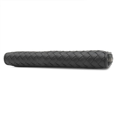 ボッテガヴェネタ BOTTEGA VENETA ラウンドファスナー ブラック レザー 長財布 シルバー金具 黒 オーガナイザー