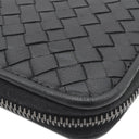 ボッテガヴェネタ BOTTEGA VENETA ラウンドファスナー ブラック レザー 長財布 シルバー金具 黒 オーガナイザー