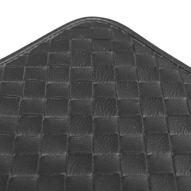 ボッテガヴェネタ BOTTEGA VENETA ラウンドファスナー ブラック レザー 長財布 シルバー金具 黒 オーガナイザー