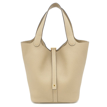 エルメス HERMES ピコタンロックMM トレンチ トリヨンクレマンス ハンドバッグ ゴールド金具 ベージュ