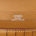 エルメス HERMES ベアンコンパクト ゴールド ヴォーエプソン 二つ折り財布 シルバー金具 茶