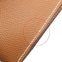 エルメス HERMES ベアンコンパクト ゴールド ヴォーエプソン 二つ折り財布 シルバー金具 茶