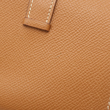 エルメス HERMES ベアンコンパクト ゴールド ヴォーエプソン 二つ折り財布 シルバー金具 茶
