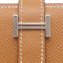 エルメス HERMES ベアンコンパクト ゴールド ヴォーエプソン 二つ折り財布 シルバー金具 茶