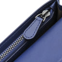 ボッテガヴェネタ BOTTEGA VENETA イントレチャート 二つ折り ウォレット ブルー レザー 長財布 ブラック金具 青 2つ折り