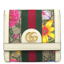 グッチ GUCCI オフィディア GG フローラ ウォレット 598662 アイボリー×マルチカラー GGスプリームキャンバス 二つ折り財布 ゴールド金具 花柄