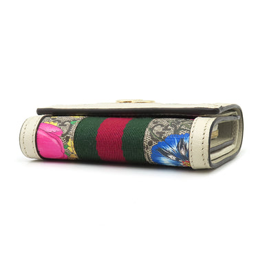 グッチ GUCCI オフィディア GG フローラ ウォレット 598662 アイボリー×マルチカラー GGスプリームキャンバス 二つ折り財布 ゴールド金具 花柄
