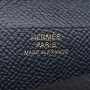 エルメス HERMES ベアンコンパクト ブルーインディゴ ヴォーエプソン 二つ折り財布 ゴールド金具 紺