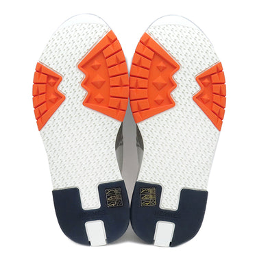 エルメス HERMES エクスプロイト H221902Z オレンジ×グレー ニット スウェード レザー #40.5 スニーカー Exploit ソルド品