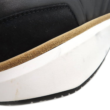 エルメス HERMES イージー EASY H221901Z ブラック カーフ シェーブルベロア #39 スニーカー 黒 白 レザー ソルド品