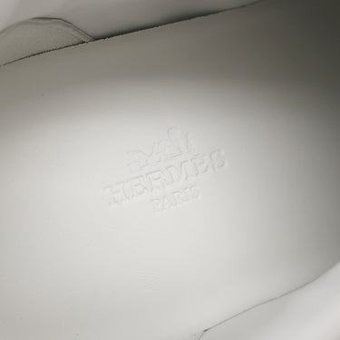 エルメス HERMES アンヴォル H221894Z ホワイト キャンバス スウェード #39 スニーカー 白 黒 Envol ソルド品