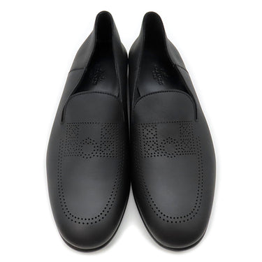 エルメス HERMES モカシン エクリプス H221981Z ブラック レザー #39.5 ローファー 黒 スリッポン
