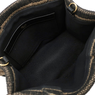 セリーヌ CELINE トリオンフ カバタイス 199162EGH.02BL ナチュラル×ブラック キャンバス テキスタイル 2WAYバッグ ゴールド金具 ハンドバッグ ショルダー ラフィア風