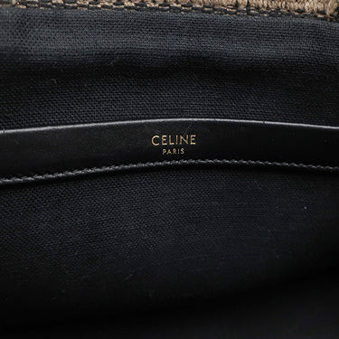 セリーヌ CELINE トリオンフ カバタイス 199162EGH.02BL ナチュラル×ブラック キャンバス テキスタイル 2WAYバッグ ゴールド金具 ハンドバッグ ショルダー ラフィア風