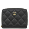 シャネル CHANEL ラウンドジップ ミニ財布 AP4652 ブラック カーフ キャビアスキン 二つ折り財布 ゴールド金具 黒 ココマーク