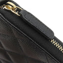 シャネル CHANEL ラウンドジップ ミニ財布 AP4652 ブラック カーフ キャビアスキン 二つ折り財布 ゴールド金具 黒 ココマーク