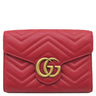 グッチ GUCCI GGマーモント 474575 レッド レザー チェーンウォレット ゴールド金具 赤 チェーン ショルダーバッグ シェブロン キルティング