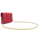 グッチ GUCCI GGマーモント 474575 レッド レザー チェーンウォレット ゴールド金具 赤 チェーン ショルダーバッグ シェブロン キルティング