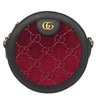 グッチ GUCCI GG ベルベット ラウンドショルダー 574978 ブラック×レッド レザー ベルベット ショルダーバッグ ヴィンテージ金具 黒 赤 GGロゴ