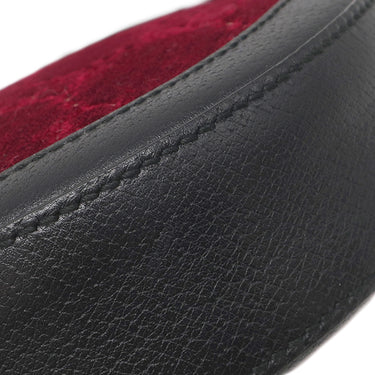 グッチ GUCCI GG ベルベット ラウンドショルダー 574978 ブラック×レッド レザー ベルベット ショルダーバッグ ヴィンテージ金具 黒 赤 GGロゴ