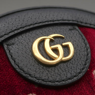 グッチ GUCCI GG ベルベット ラウンドショルダー 574978 ブラック×レッド レザー ベルベット ショルダーバッグ ヴィンテージ金具 黒 赤 GGロゴ