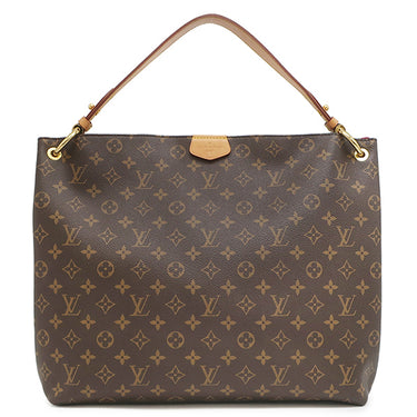 ルイヴィトン LOUIS VUITTON グレースフル MM M43703 ピヴォワンヌ モノグラムキャンバス ショルダーバッグ ゴールド金具 ブラウン ワンハンドル