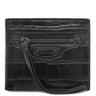 バレンシアガ BALENCIAGA ネオ クラシック コンパクトウォレット ブラック レザー 二つ折り財布 ブラック金具 クロコ型押し 黒