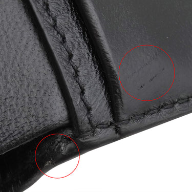 バレンシアガ BALENCIAGA ネオ クラシック コンパクトウォレット ブラック レザー 二つ折り財布 ブラック金具 クロコ型押し 黒