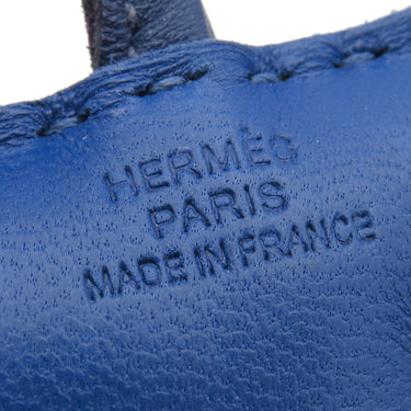 エルメス HERMES バディ ブルーフランス×ブルサフィール ムートン アニョーミロ バッグチャーム 青