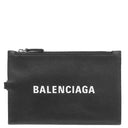 バレンシアガ BALENCIAGA ロゴデザイン フラグメントケース 616015 ブラック レザー コインケース シルバー金具 黒 ネックポーチ カードケース