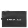 バレンシアガ BALENCIAGA ロゴデザイン フラグメントケース 616015 ブラック レザー コインケース シルバー金具 黒 ネックポーチ カードケース
