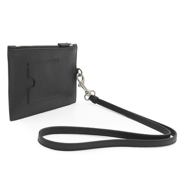 バレンシアガ BALENCIAGA ロゴデザイン フラグメントケース 616015 ブラック レザー コインケース シルバー金具 黒 ネックポーチ カードケース