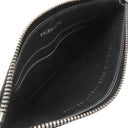 バレンシアガ BALENCIAGA ロゴデザイン フラグメントケース 616015 ブラック レザー コインケース シルバー金具 黒 ネックポーチ カードケース