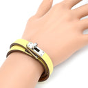 エルメス HERMES ミニ ケリードゥブルトゥール ジョーヌプッサン×ゴールド ヴォースイフト GP T2 ブレスレット シルバー金具 2重 2連