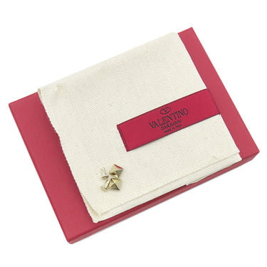 ヴァレンティノ VALENTINO ロックスタッズ カードホルダー ブルー レザー カードケース ゴールド金具 コインケース 小銭入れ フラグメントケース