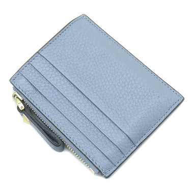 ヴァレンティノ VALENTINO ロックスタッズ カードホルダー ブルー レザー カードケース ゴールド金具 コインケース 小銭入れ フラグメントケース