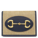 グッチ GUCCI ホースビット 1955 カードケース ウォレット 621887 H58AG 2599 ベージュ×ネイビー レザー キャンバス 二つ折り財布 ゴールド金具 日本限定