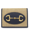 グッチ GUCCI ホースビット 1955 カードケース ウォレット 621887 H58AG 2599 ベージュ×ネイビー レザー キャンバス 二つ折り財布 ゴールド金具 日本限定