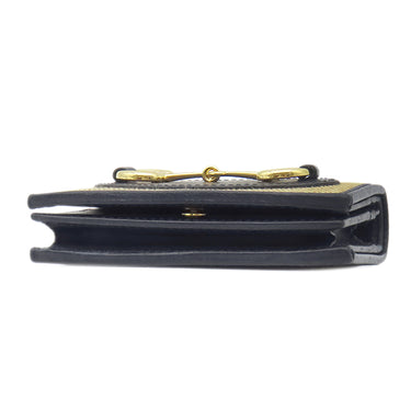 グッチ GUCCI ホースビット 1955 カードケース ウォレット 621887 H58AG 2599 ベージュ×ネイビー レザー キャンバス 二つ折り財布 ゴールド金具 日本限定