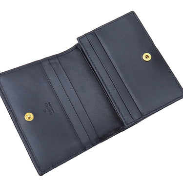 グッチ GUCCI ホースビット 1955 カードケース ウォレット 621887 H58AG 2599 ベージュ×ネイビー レザー キャンバス 二つ折り財布 ゴールド金具 日本限定
