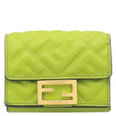 フェンディ FENDI バゲット マイクロトリフォールド ウォレット 8M0395 AAJD F1JCP ワサビ レザー 三つ折り財布 ゴールド金具 コンパクト財布