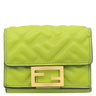 フェンディ FENDI バゲット マイクロトリフォールド ウォレット 8M0395 AAJD F1JCP ワサビ レザー 三つ折り財布 ゴールド金具 コンパクト財布