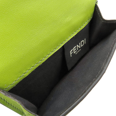 フェンディ FENDI バゲット マイクロトリフォールド ウォレット 8M0395 AAJD F1JCP ワサビ レザー 三つ折り財布 ゴールド金具 コンパクト財布