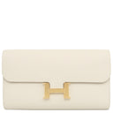 エルメス HERMES コンスタンス トゥーゴー クレ ヴォーエプソン 長財布 ゴールド金具 オフホワイト